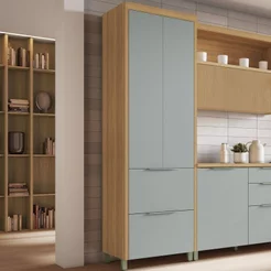 Paneleiro 2 Portas 2 Gavetas Marquesa 70cm 100% MDF Marrom/Nature/Verde Nature/Verde