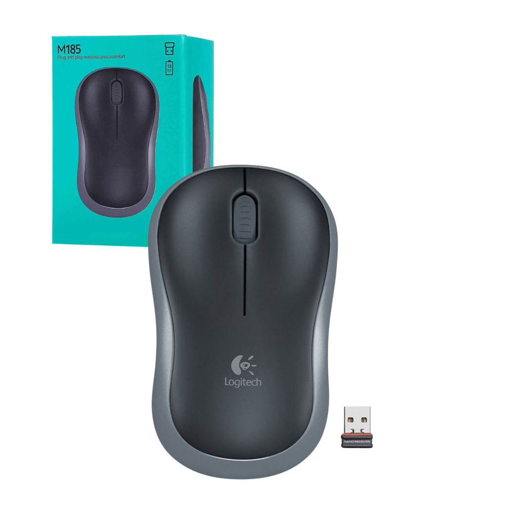 Mouse Sem Fio Logitech M185 Conexão Usb Com Design Compacto Original