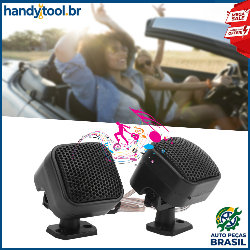 handtool.br Alto-falante estéreo de alta potência 2pcs 500W com 4 parafusos de montagem Sistema de áudio para carro