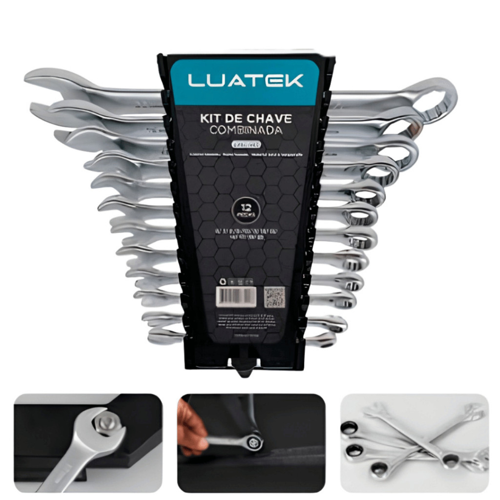 Kit De Chaves Combinadas 12 Peças 6-22mm para Uso Profissional e Doméstico
