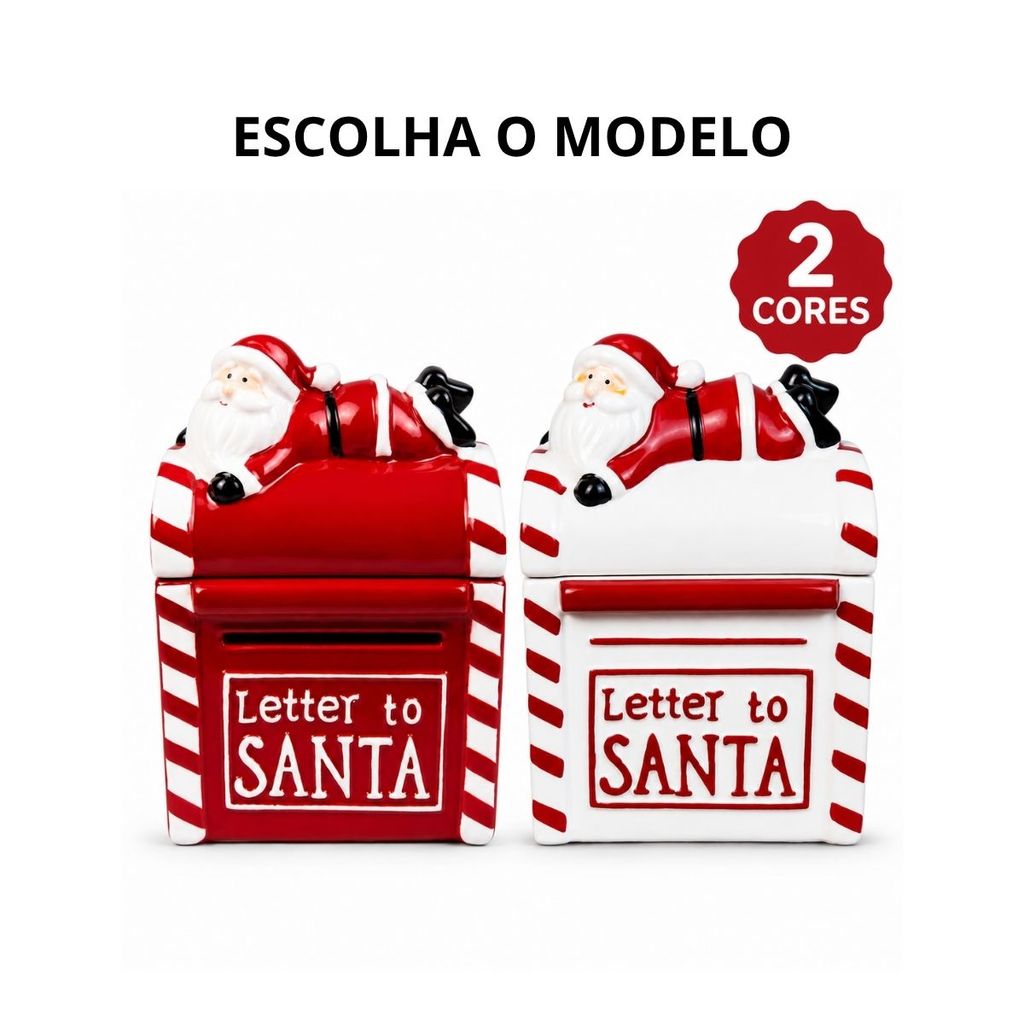 Caixa Decorativa Papai Noel Com Tampa Porta Doces Natal com variação de cor