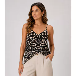 Regata Feminina Tecido Viscose Slub Infinita Cor Preto