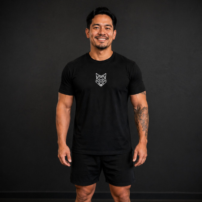 Camiseta Lobo Alpha Masculina Lisa 100% Algodão Casual Dia A Dia Trabalho Escola Academia Streetwear Moda Diária Treino