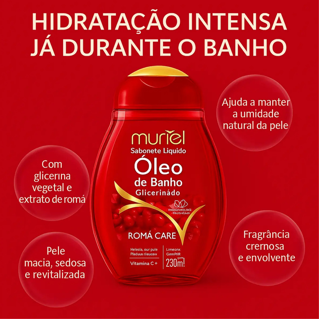 Sabonete Liquido Óleo De Banho Muriel Romã Care 230ml · foto 2