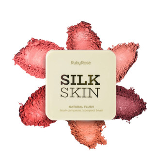 Blush Compacto Silk Skin Rubyrose Pigmentação Construível