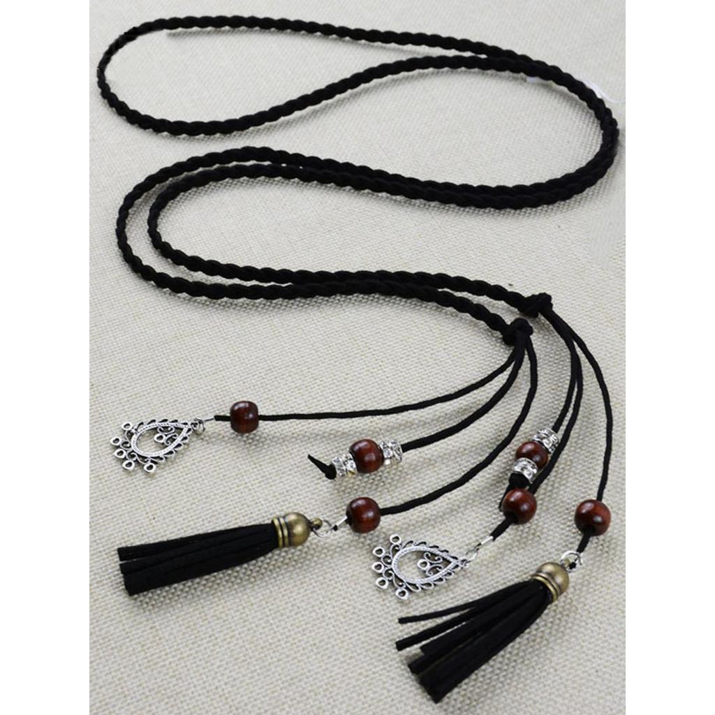 Cinto de corda de cânhamo Retro trançado senhoras cintura fina corda amarrada saia decoração borla simples moda camisola