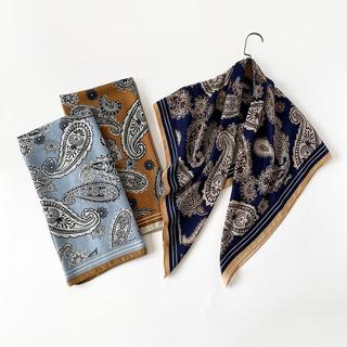 Europeu americano moda caju lenço de seda senhoras All-Match High-End lenço decorativo pequeno xale espinha de peixe pad