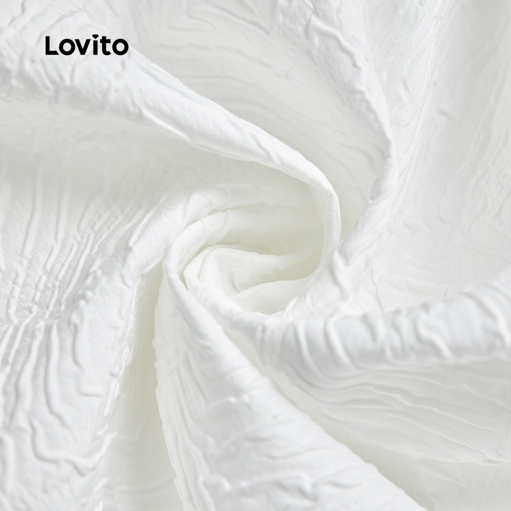 (Elegante) Lovito Vestido Com Textura De Tecido Liso Para Mulheres L70AD083 (Multicolorido)