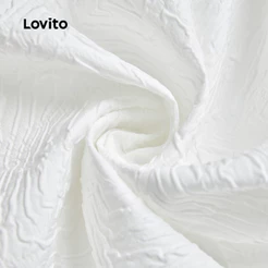(Elegante) Lovito Vestido Com Textura De Tecido Liso Para Mulheres L70AD083 (Multicolorido)