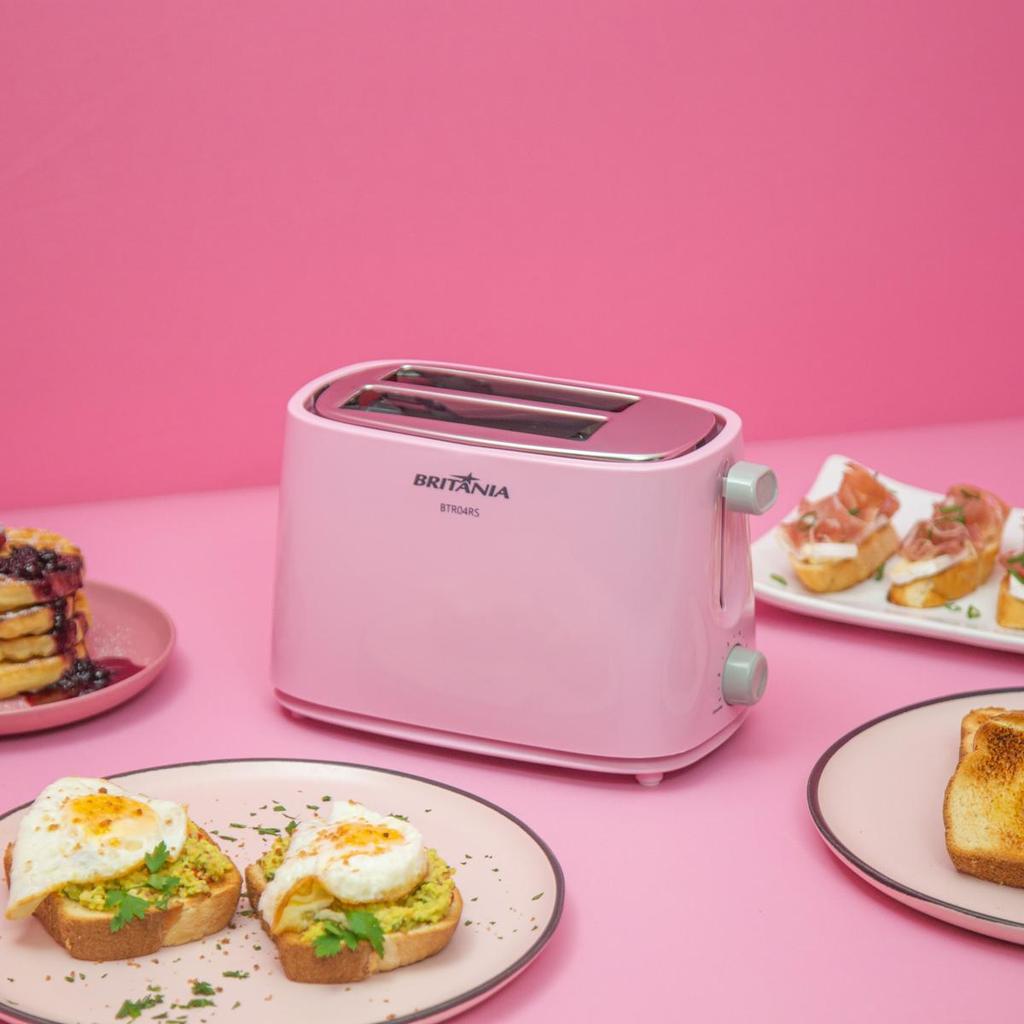 Torradeira Rosa Britânia 6 níveis de Tostagem 750W BTR04RS · foto 2