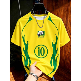 [Design estampado não texturizado] Camiseta masculina estampada com gola redonda casual masculina estampada gola redonda