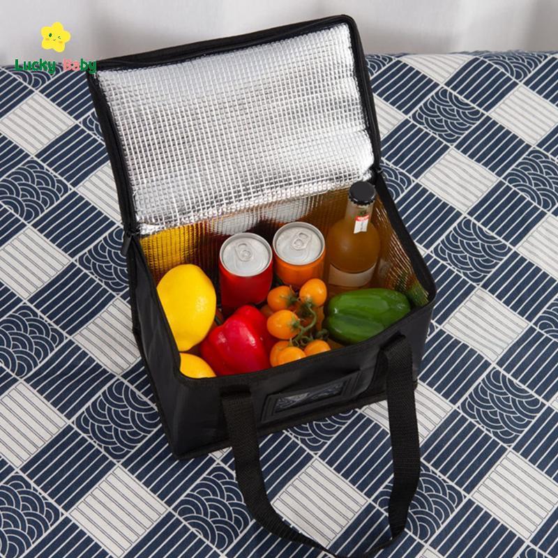 [Luckybaby-t] Grande Sacola Térmica Isolada Para Almoço , Bolsa De Armazenamento Com Zíper Trabalho De Escritório , Entr