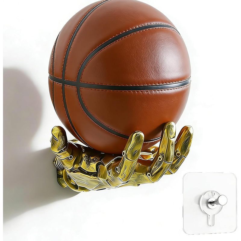 Suporte De Bola Para Montagem Na Parede-Mecânico De Basquete Montado , Rack De Armazenamento De Bolas De Garagem Estilo 