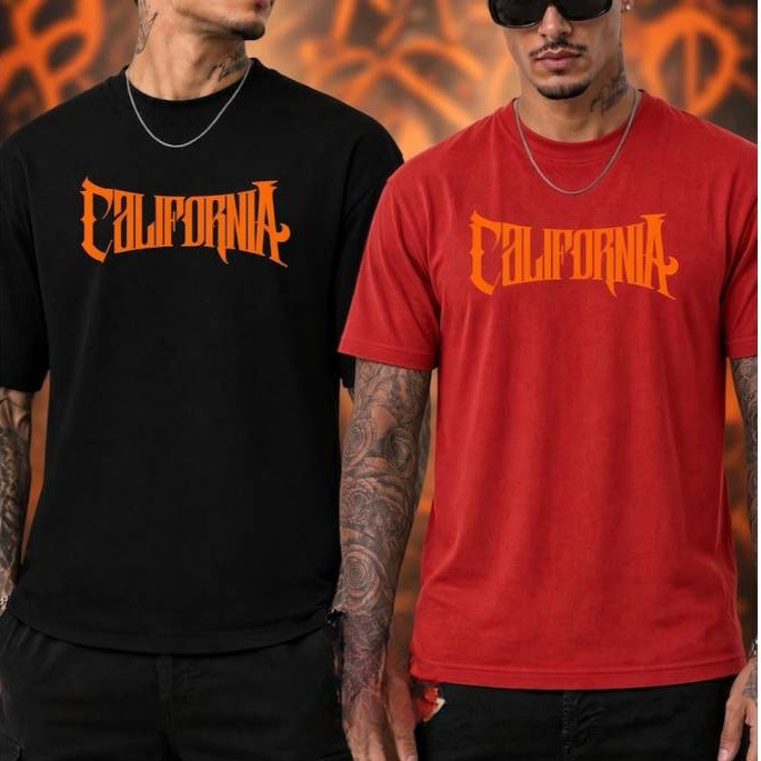 KIT 2 CAMISETAS ESTILOSAS STREETWEAR BASICA ESTILOSA ESTAMPADA CALIFORNIA TECIDO LEVE E E CONFORTAVEL