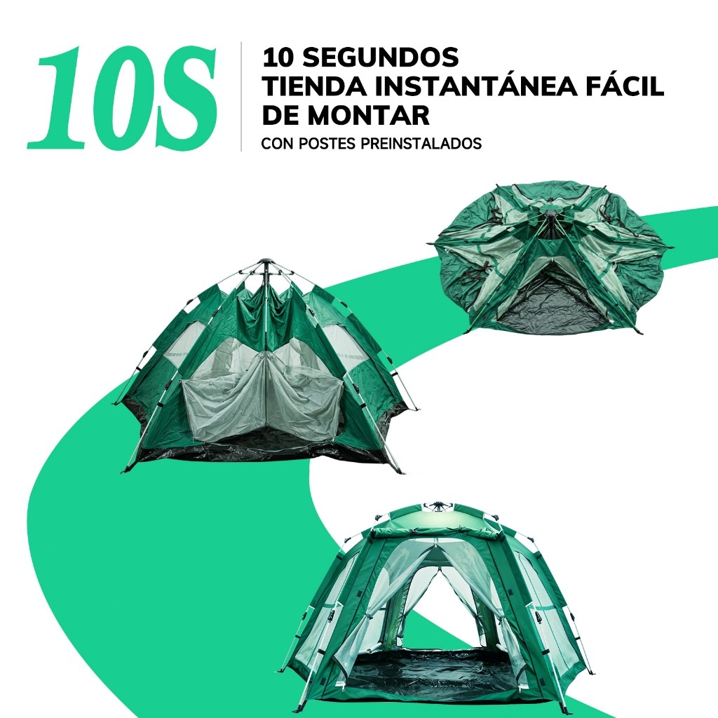 Barraca 5-6 Pessoas Impermeável 2000mm Acampamento Barraca 290*250*155cm Tecido Oxford · foto 2