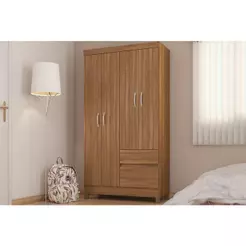 Guarda Roupa Solteiro 4 Portas e 2 Gavetas Lotus Amêndola Touch - Demóbile