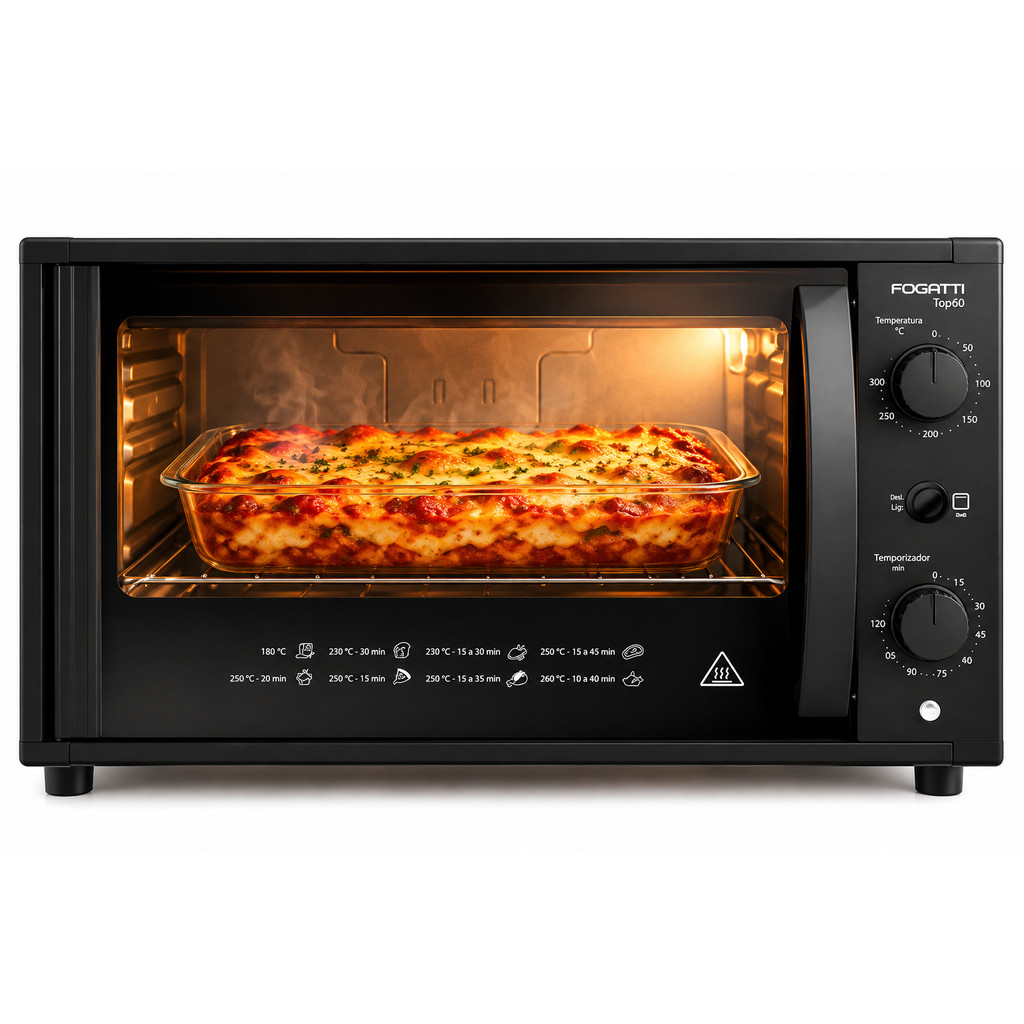 Forno Elétrico Fogatti 50 Litros 1750W Grill Dourador 300°C 