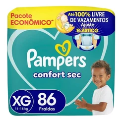 Fralda Pampers Confort Sec XG 86 Unidades