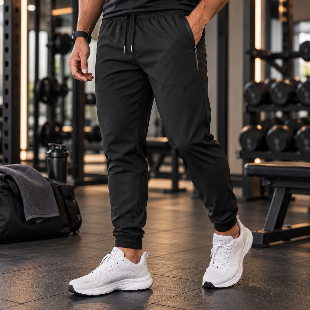 Calça Masculina Jogger Com Elastano Academia Esportiva Fitness Slim Dry Fit Leve Praticar Esportes