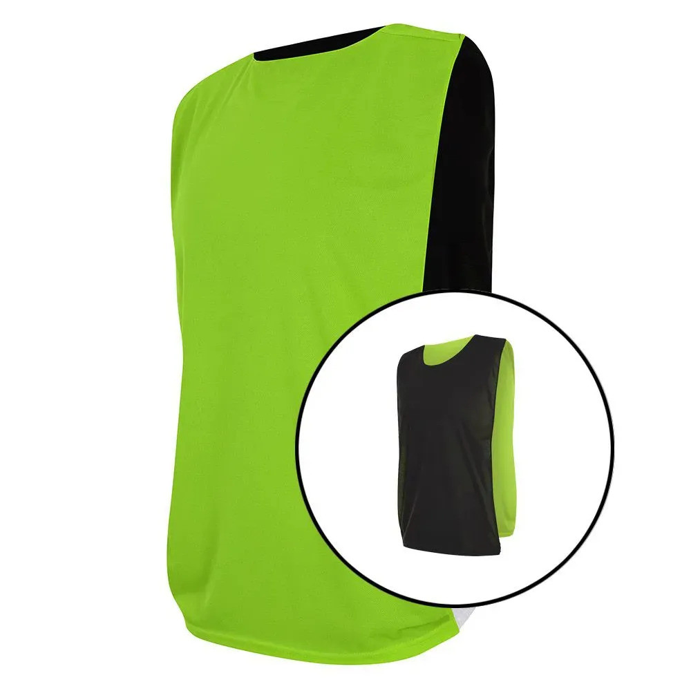 Kit com 4 Coletes Esportivos Dupla Face Verde Claro e Preto