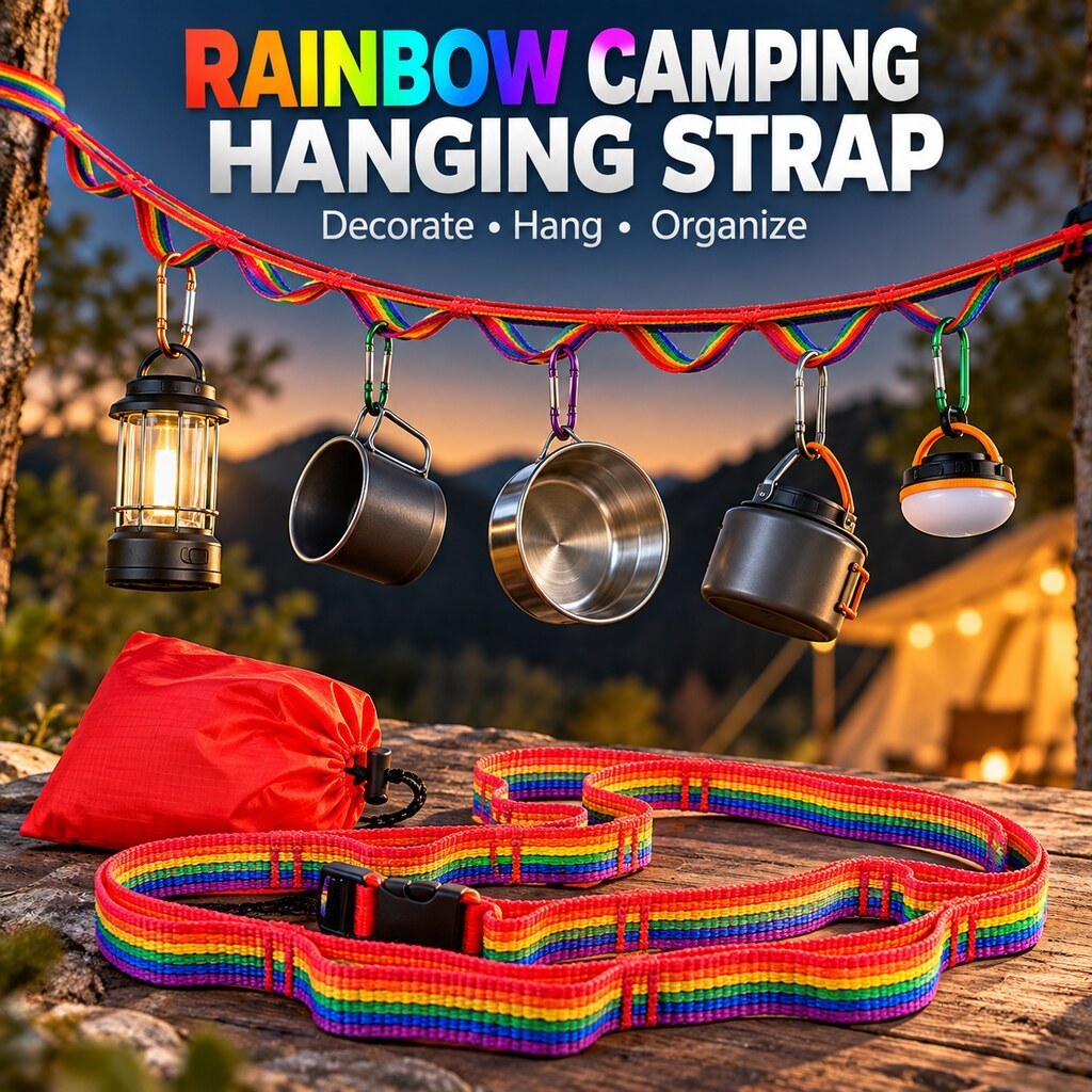 Cordão de acampamento ao ar livre corda decorativa atmosfera colorida cordão de luz dupla camada náilon Webbing treze lâ