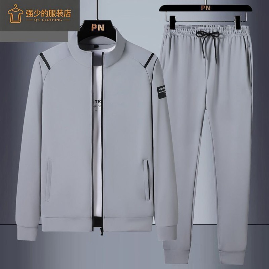 T na moda moletom masculino gola jaqueta primavera outono Casual terno juventude roupas gordas calças esportivas roupas 