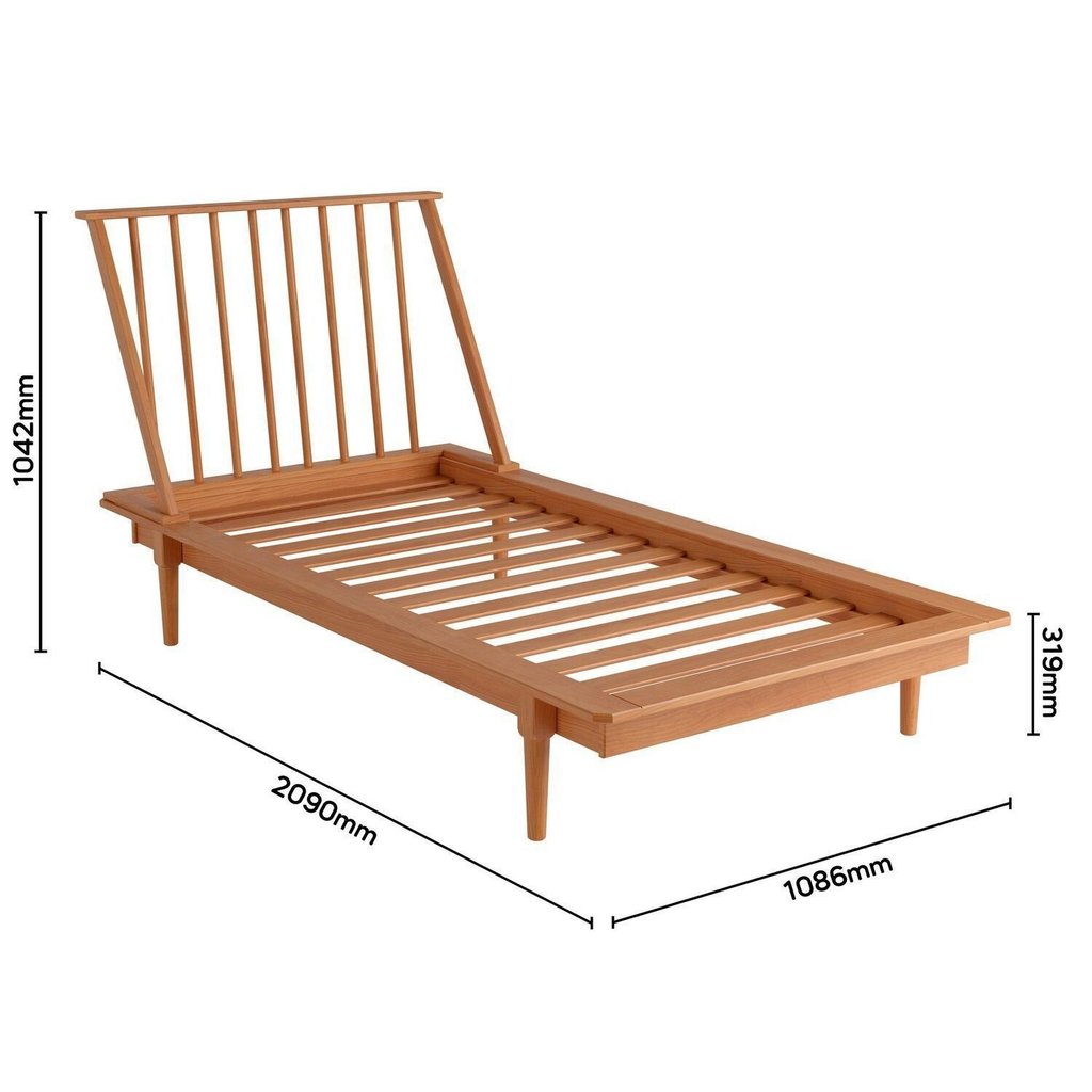 Cama Solteiro em Madeira Maciça Nordik Marrom/Caramel Caramel · foto 2