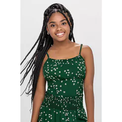 Regata Cropped Juvenil Menina Floral Beats Verde