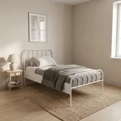 Cama Solteiro em Aço Tubular Xjulia Branco Yescasa Branco