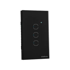 Interruptor Inteligente Wi-Fi Touch 3 teclas Preto EIW 1003 Intelbras