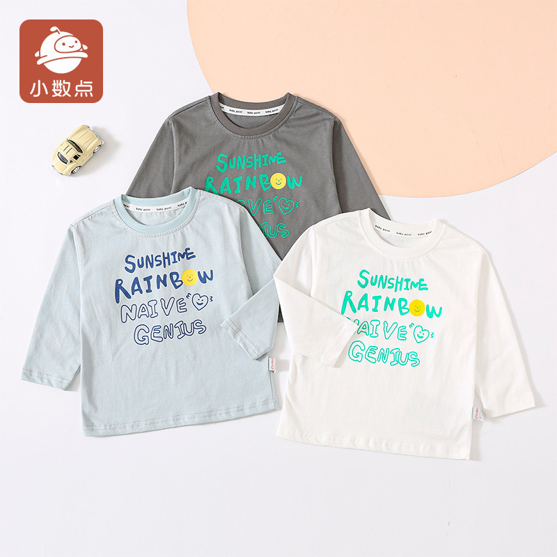 Pequenos pontos crianças camiseta de manga comprida primavera outono novo estilo puro algodão camisa de fundo das mulher
