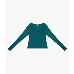 Blusa Manga Longa Feminina Decote V Rovitex Verde