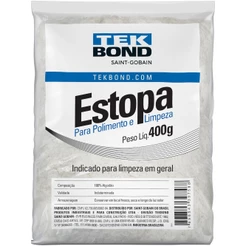 Estopa branca para polimento e limpeza 400 gramas - Tekbond