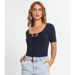 Blusa Feminina Com Amarração Endless Azul