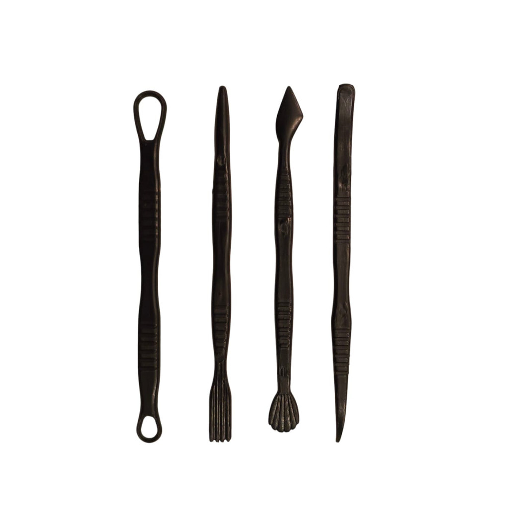 Kit 16 Estecas Biscuit Sem Rebarba + Rolo Maciço 20cm Preto — imagem 2 de 2