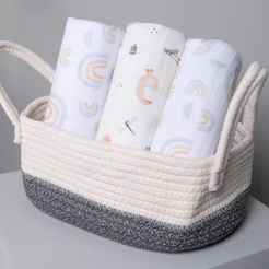 Kit Cueiro Bebê Papi Soft Estampa Patinhos 3 Peças 80cm x 80cm