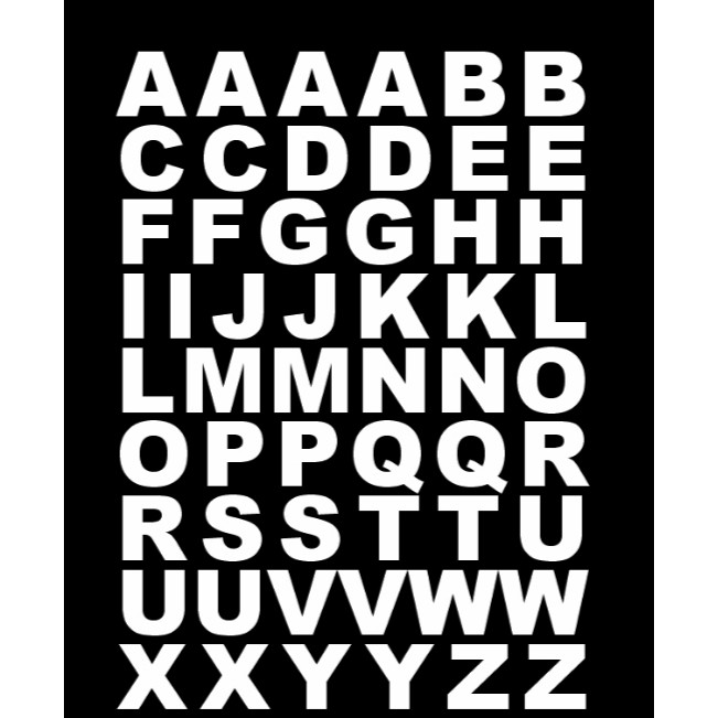 Cartela adesiva de  letras 4cm cada em Oferta na Shopee