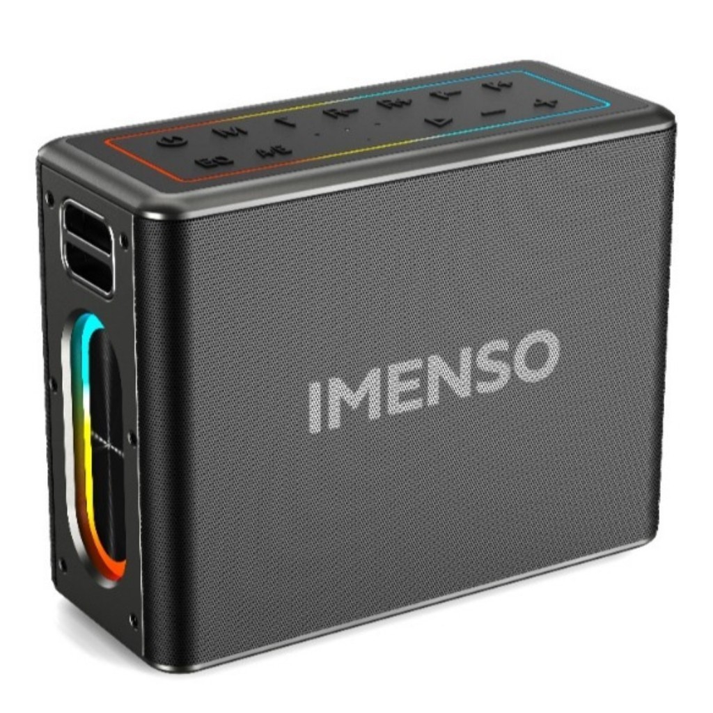 Caixa De Som Sem Fio 120W Vem 2 Microfones e Alça Portátil de Karaokê IPX5 Resistente a agua Imenso IMS-X32