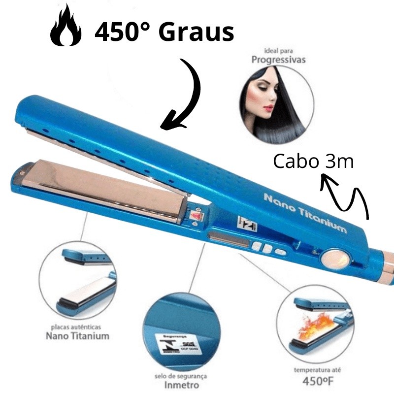 Chapinha Prancha Cabelo Profissional Titânio 450F Bivolt