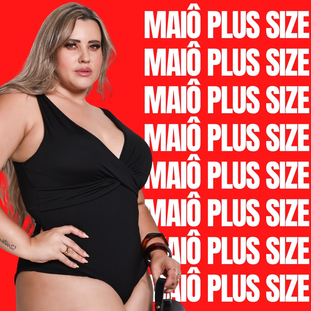 Maiô Transpassado Plus Size Suplex Power Seca Barriga Modelador GG ao G4