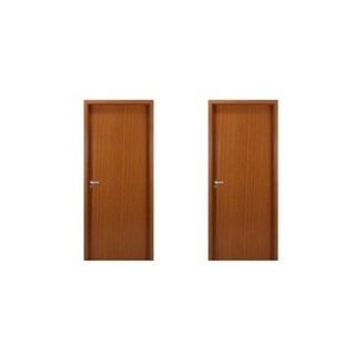 Kit 2 Portas Madeira Lisa 215x84cm com Batente MDF Ultra 10cm Mogno MGM em Oferta na Shopee