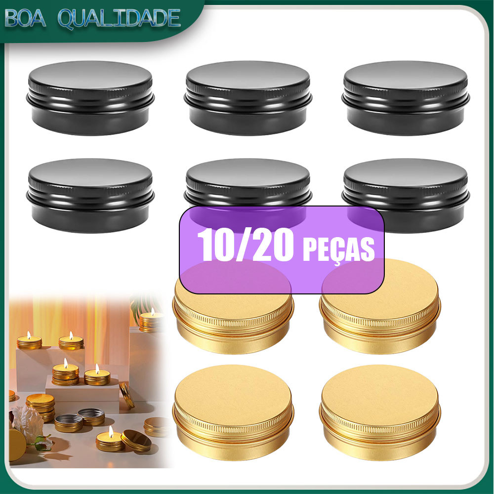 10/20 Unidades 50g/50ml Alumínio Cosmético Bálsamo Labial Pote De Cera Recipiente De Lata