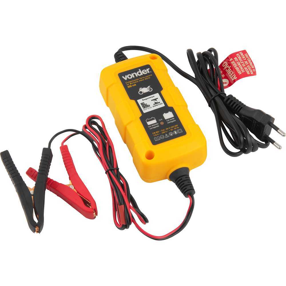 Carregador inteligente de Bateria 12V Moto Bivolt CIB003 Vonder em Oferta na Shopee