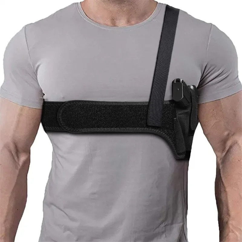 Coldre Velado Escondido Ombro Universal Neoprene Respirável Neoprene Preto