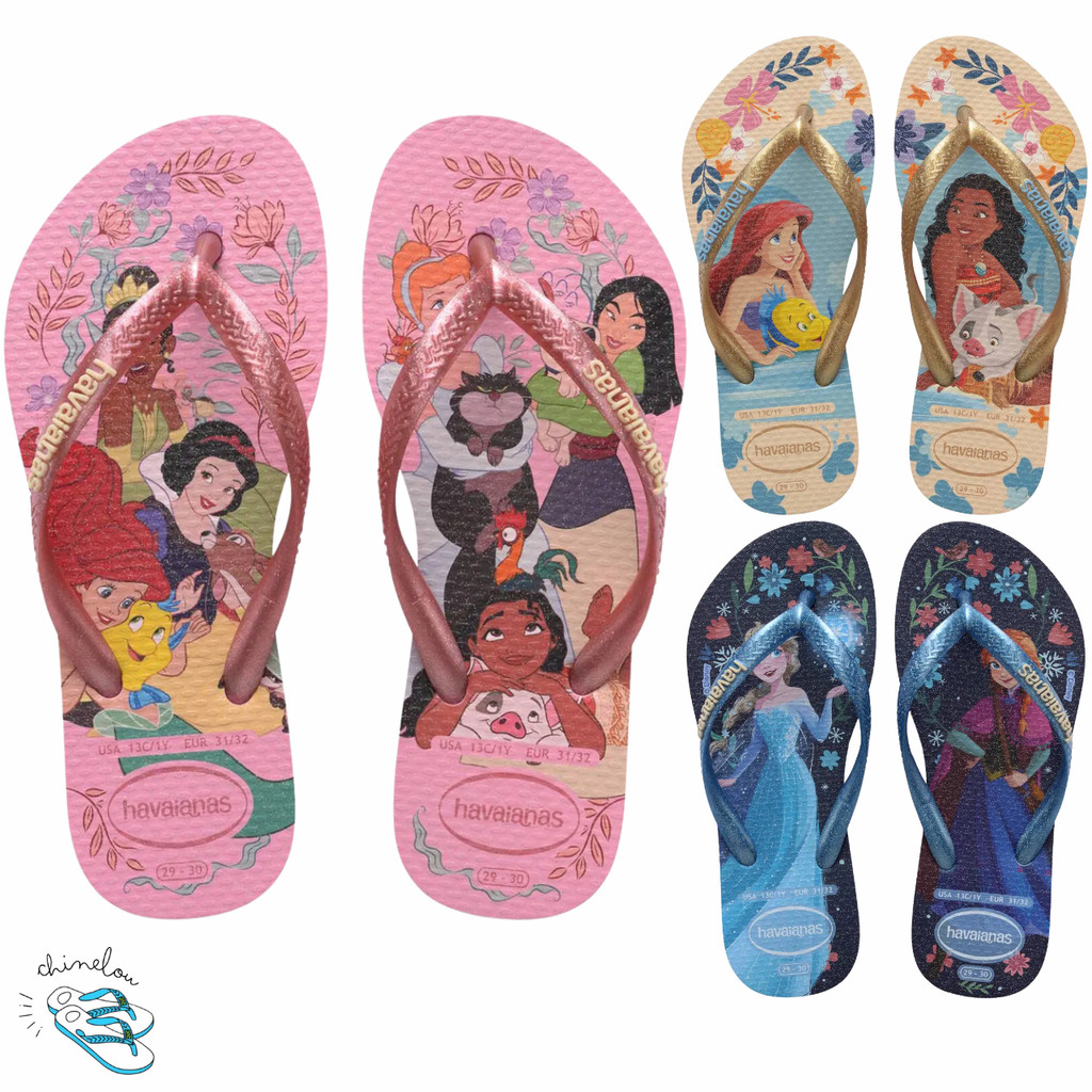 Sandalia Chinelo Havaianas Kids Slim Princess Princesas Cinderela Original em Oferta na Shopee