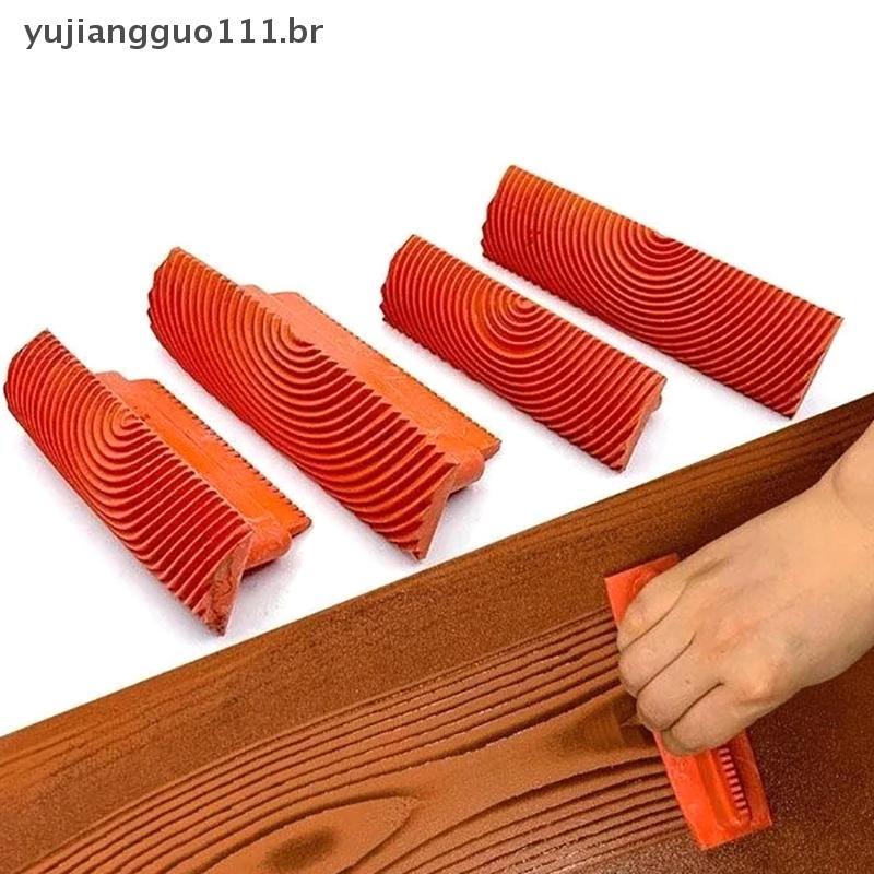# Novo 2 Pçs/set Rolo De Borracha Escova Ferramentas De Pintura Imitação De Grão De Madeira De Parede Decoração De Casa