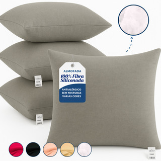 Kit 4 Almofadas Decorativas Para Sofá Cheias 100% Fibra Siliconada Tecido Várias cores 45…