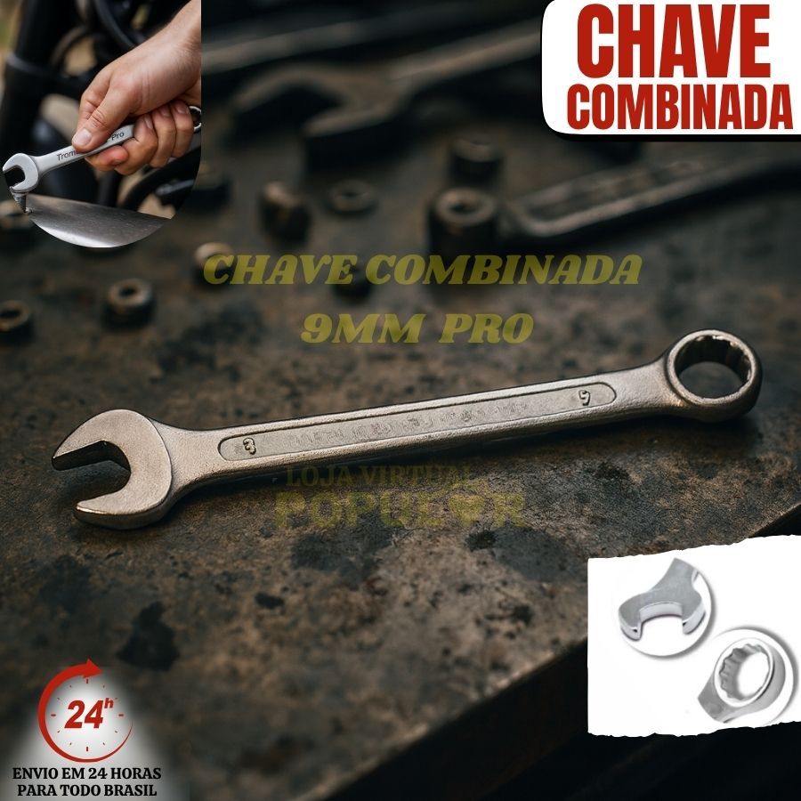 Ferramenta Startools Chave Combinada Profissional Aço Carbono 9MM Pro