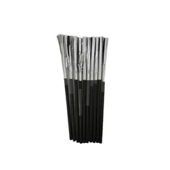 Canudo De Papel Preto Com Franja - Prata - 20cm - 10 unidades - Artlille - Rizzo