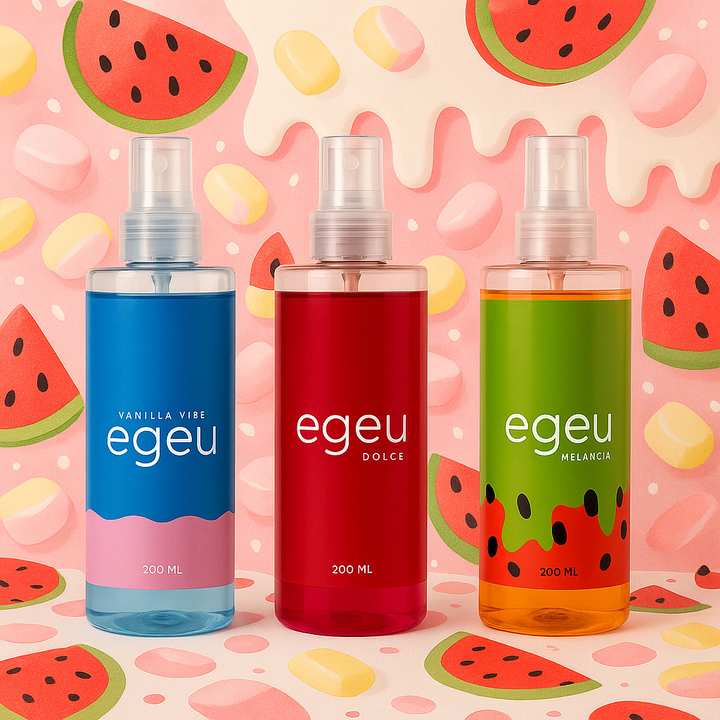 Kit Body Splash Cheirinho Mágico - Vanilla + Dolce + Melancia 150ml cada Feminino.